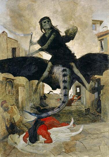 Das Gemälde "Die Pest" (1898) von Arnold Böcklin.
