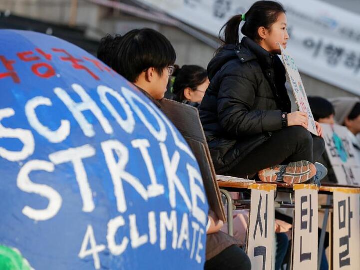 Schulstreik in Südkoreas Hauptstadt Seoul.