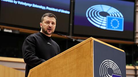 Der ukrainische Präsident Wolodymyr Selenskyj hat eine Rede vor dem EU-Parlament in Brüssel gehalten.
