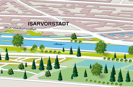 Vor der Wittelsbacher Brücke: Wer nicht im Fluss baden will, findet an der Brücke das Schyrenbad.