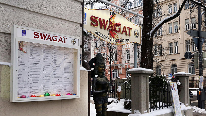 Hier wurde die Flasche serviert: Das indische Restaurant "Swagat" am Prinzregentenplatz.