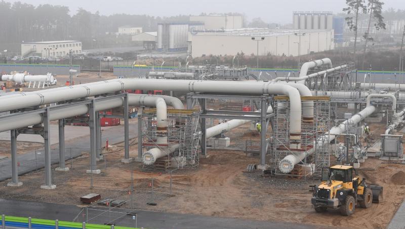 Baustelle der Empfangsstation für Nord Stream 2. Ursprünglich sollte die Pipeline für Erdgas aus Russland Ende dieses Jahres in Betrieb gehen.