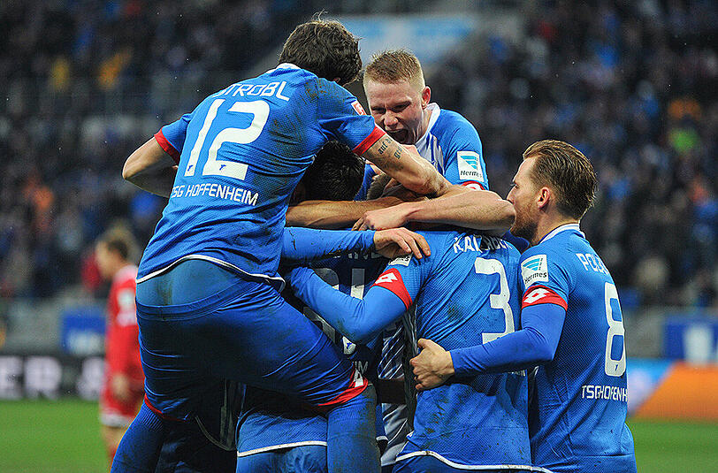 Jubel bei Hoffenheim: Der Tabellen-Siebzehnte besiegte den 1. FSV Mainz 05 mit 3:2.