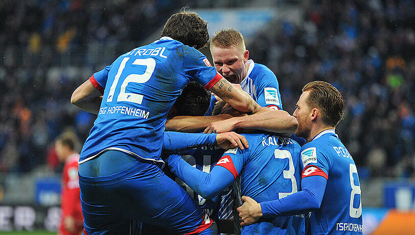 Jubel bei Hoffenheim: Der Tabellen-Siebzehnte besiegte den 1. FSV Mainz 05 mit 3:2. Jubel bei Hoffenheim: Der Tabellen-Siebzehnte besiegte den 1. FSV Mainz 05 mit 3:2.