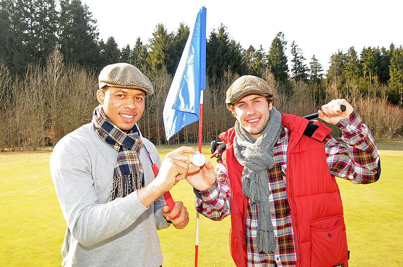 Jonathan Wallace und Bastian Doreth auf dem Golfplatz Grasbrunn