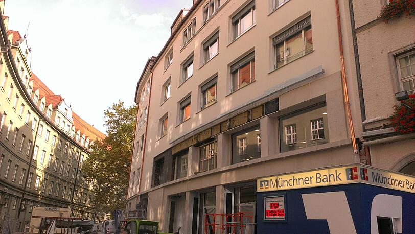 Macht Mitte November auf: Das neue Stammhaus der Münchner Bank in der Augustinerstraße.