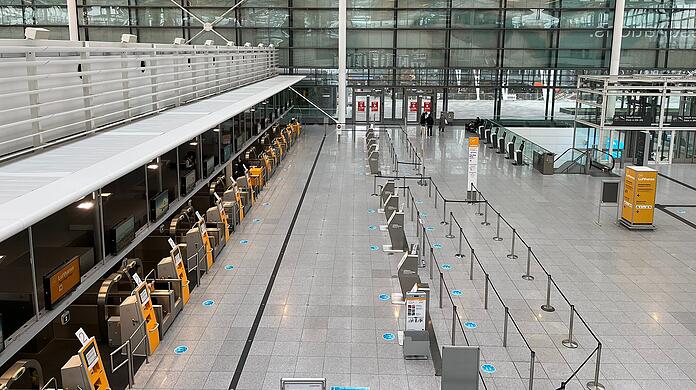 Am Flughafen München herrscht gähnende Leere.