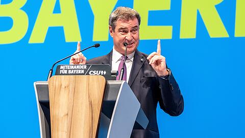 Markus Söder, Parteichef der CSU, nimmt am CSU-Parteitag in der Frankenmetropole Nürnberg teil.