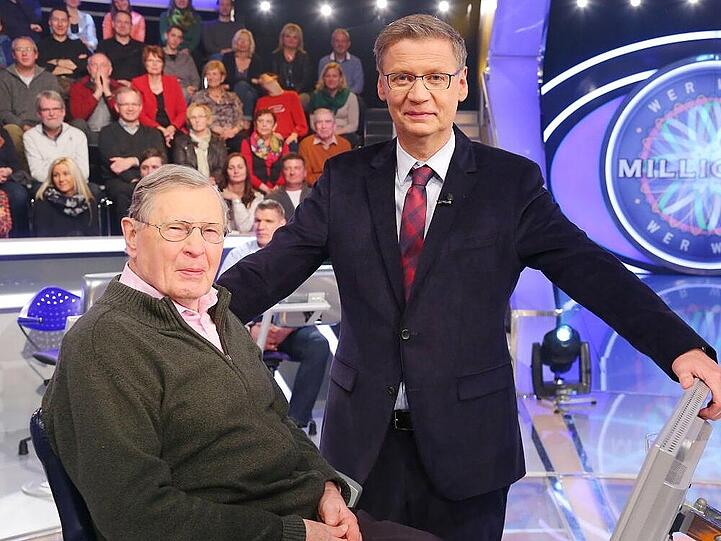 Karlheinz Reher mit Moderator Günther Jauch