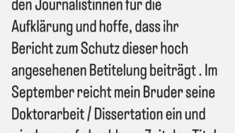 In einer Instagram-Story klärte Cathy Hummels die Verwirrung um den falschen Doktortitel ihres Bruders auf. In einer Instagram-Story klärte Cathy Hummels die Verwirrung um den falschen Doktortitel ihres Bruders auf.