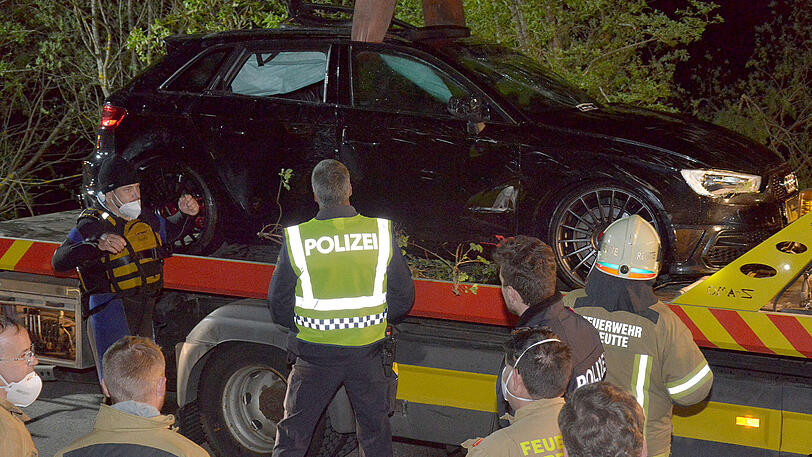 Bilder vom Unfallort: Der gebürtige Münchner ist in seinem Auto ertrunken.