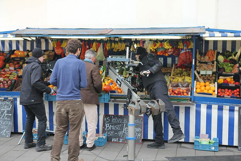 So war der Dreh vom Obststandl-Imagefilm.
