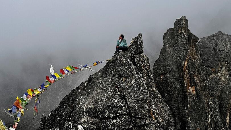 Der höchste Punkt von Kristina Franks Reise an den Mount Everest war auf 5600 Metern. Der höchste Punkt von Kristina Franks Reise an den Mount Everest war auf 5600 Metern.