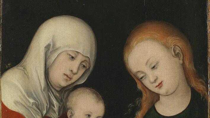 Die „Anna Selbdritt“ eines anonymen Schülers von Lucas Cranach dem Älteren. Die „Anna Selbdritt“ eines anonymen Schülers von Lucas Cranach dem Älteren.