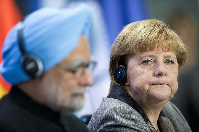 Angela Merkel und Indiens Premierminister Manmohan Singh im Kanzleramt