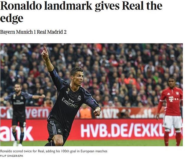 "The Times" aus England ist ebenfalls begeistert vom Superstar aus Portugal.