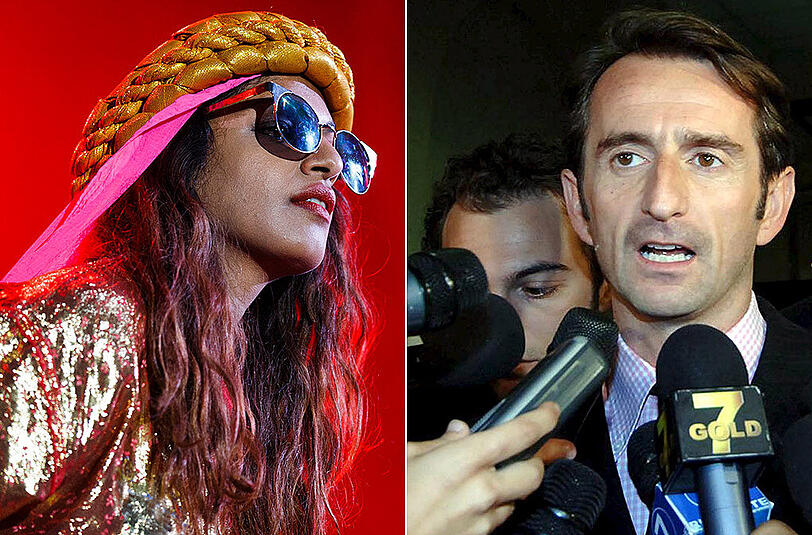 Im Clinch: Sängerin M.I.A. (links) und PSG-Geschäftsführer Jean-Claude Blanc.