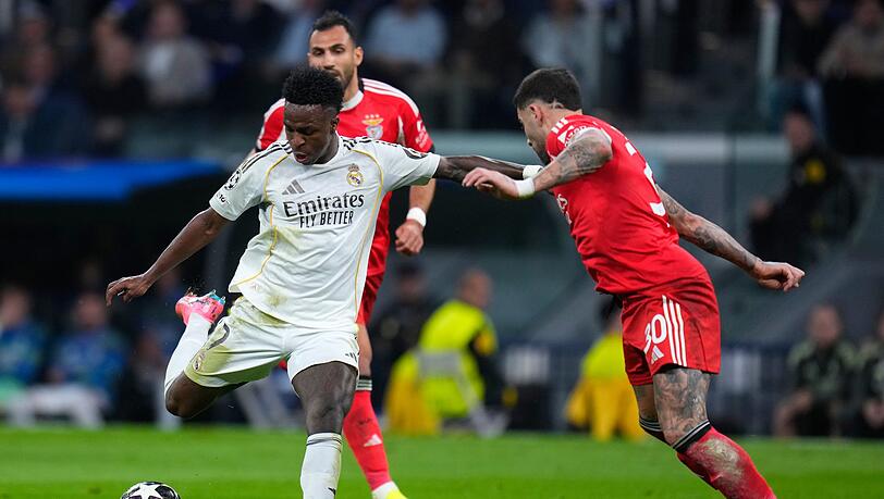 Vinicius Junior (in Wei&szlig;) war erneut Reals Siegtorsch&uuml;tze gegen Benfica.
