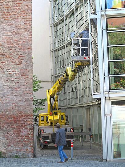 So hoch oben wird hier gewerkelt.