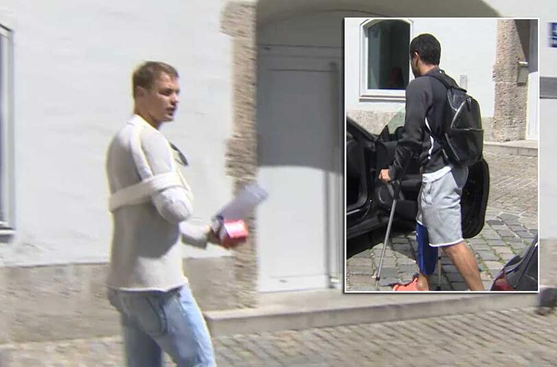 Manuel Neuer mit Schulterverband. Auch Thiago ist verletzt.