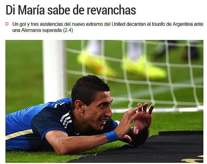 "Di Maria übt Rache", elmundo.es (Spanien)