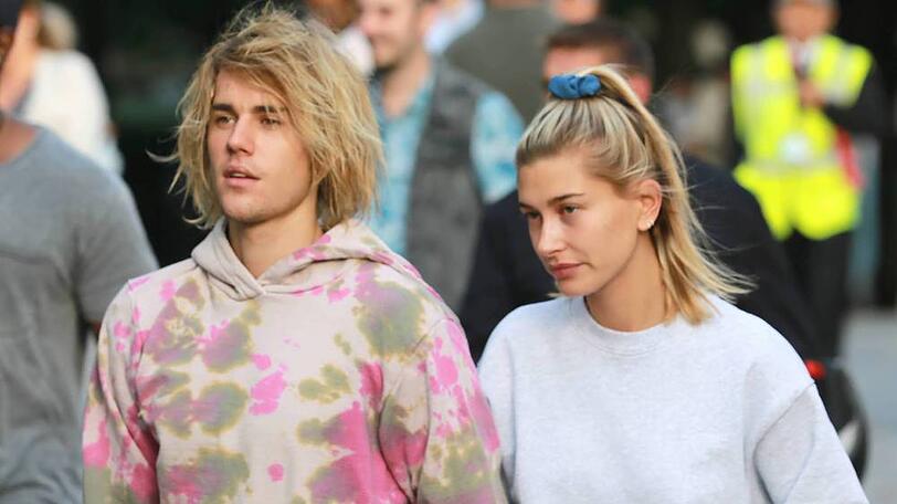 Justin Bieber und seine Frau Hailey während eines Besuchs in London