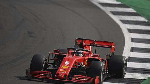 Fährt auch beim Jubiliäums-Grand-Prix mit seinem Ferrari nurmehr hinterher: : Sebastian Vettel.