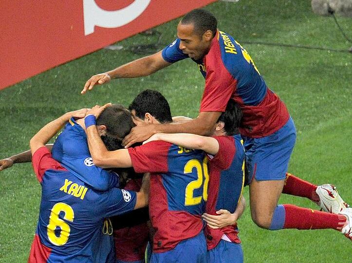 Barcelona-Spieler im Siegesrausch