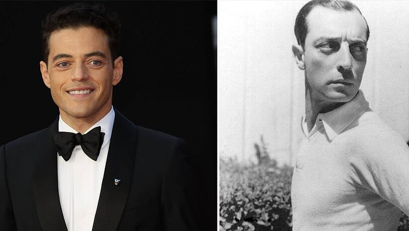 Schlüpft Schauspieler Rami Malek (li.) bald in die Rolle des legendären Stummfilm-Stars Buster Keaton (re.)?