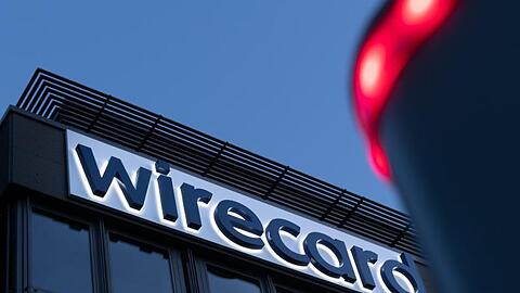 Der Schriftzug von Wirecard ist an der Firmenzentrale zu sehen.