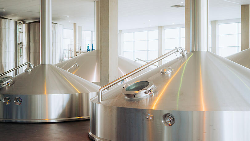 Hier wird Hacker-Pschorr gebraut: die Hacker-Pschorr-Sudkessel in der Paulaner-Brauerei in Langwied. Hier wird Hacker-Pschorr gebraut: die Hacker-Pschorr-Sudkessel in der Paulaner-Brauerei in Langwied.