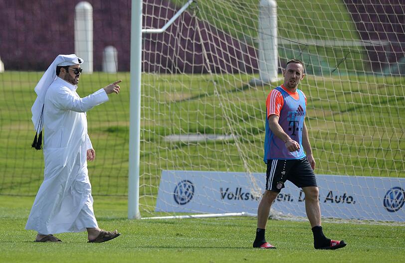 Die Bayern beim Morgentraining an Tag 3 in Doha.
