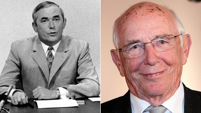 Ernst Huberty 1969 in der ARD-Sportschau und 2011 bei den Herbert Awards, als er für sein Lebenswerk ausgezeichnet wurde.