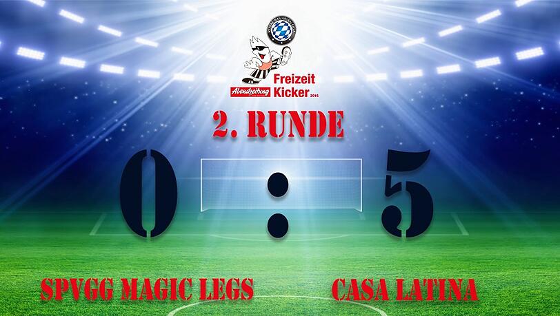 Casa Latina gewann das Spiel in der 2. Runde gegen die Magic Legs mit 5:0. Casa Latina gewann das Spiel in der 2. Runde gegen die Magic Legs mit 5:0.
