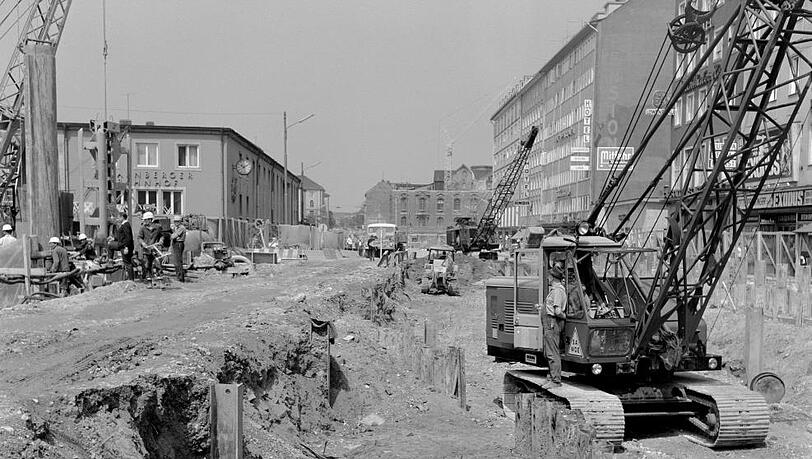 U-Bahn-Bau am Bahnhofsvorplatz 1969 U-Bahn-Bau am Bahnhofsvorplatz 1969