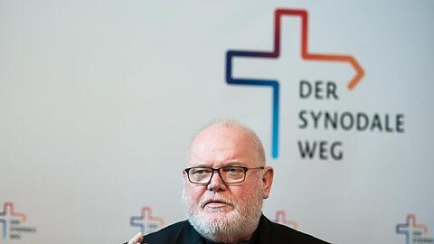 Kardinal Reinhard Marx, Vorsitzender der Deutschen Bischofskonferenz, auf einer Pressekonferenz während der ersten Versammlung des Synodalen Wegs in Frankfurt.