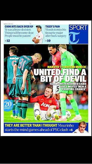"Teufelsbiss": "United find a bit of devil". Die Scalgzeile des Telegraph Sport