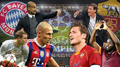 Gladiatorenkampf in der Champions League: Verfolgen Sie hier die Partie AS Rom gegen Bayern München im Liveticker!