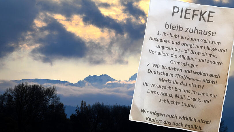 Diesen Zettel fand Brigitte Sutorius aus Pfronten an ihrem Wohnmobil auf einem Rastplatz in Tirol. Diesen Zettel fand Brigitte Sutorius aus Pfronten an ihrem Wohnmobil auf einem Rastplatz in Tirol.