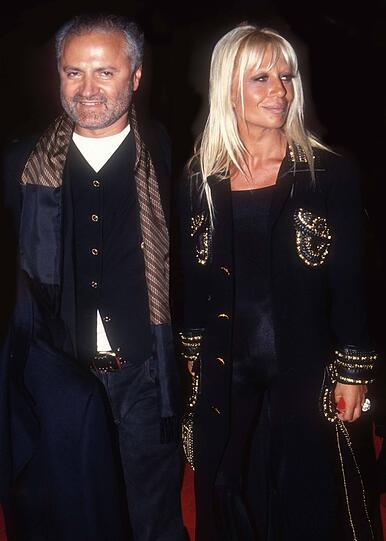 1984: Donatella Versace mit ihrem Bruder Gianni