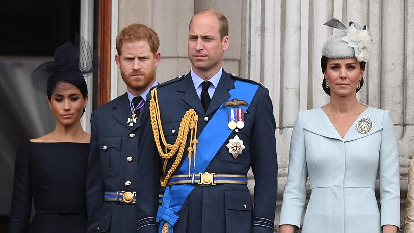 Meghan, Harry, William und Kate beim 100. Jahrestag der britischen Luftwaffe auf dem Balkon des Buckingham-Palasts im Juli 2018.