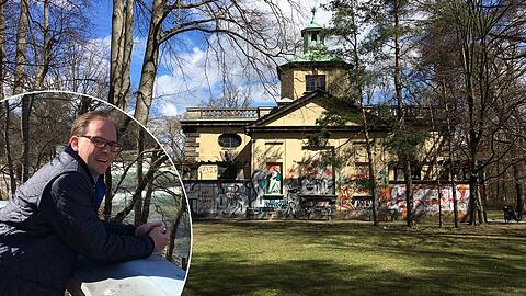 CSU-Stadtrat Manuel Pretzl ist begeistert von der Isar-Aussicht von der Maxwerk-Dachterrasse: "Ein Biergarten hier wäre wirklich einmalig."
