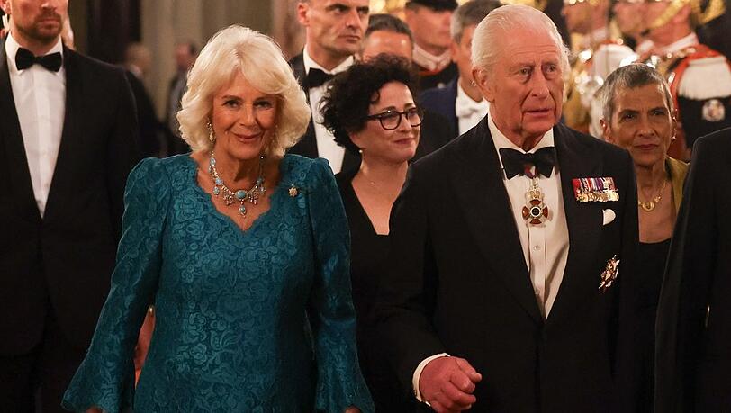 König Charles und Königin Camilla beim Staatsbankett in Rom.