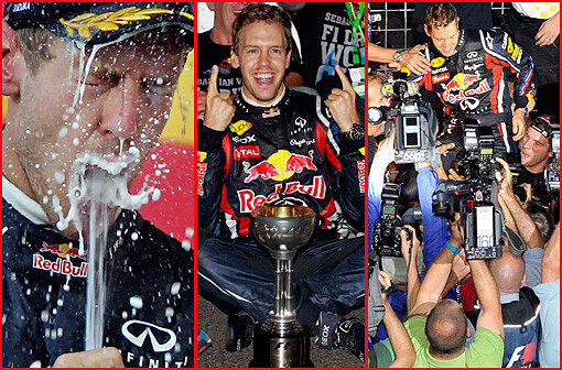 Die ganz große Vettel-Party: So lässt es der alte neue Weltmeister in Suzuka krachen. Die Bilder