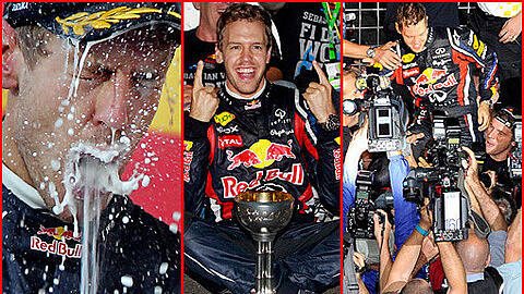 Die ganz große Vettel-Party: So lässt es der alte neue Weltmeister in Suzuka krachen. Die Bilder