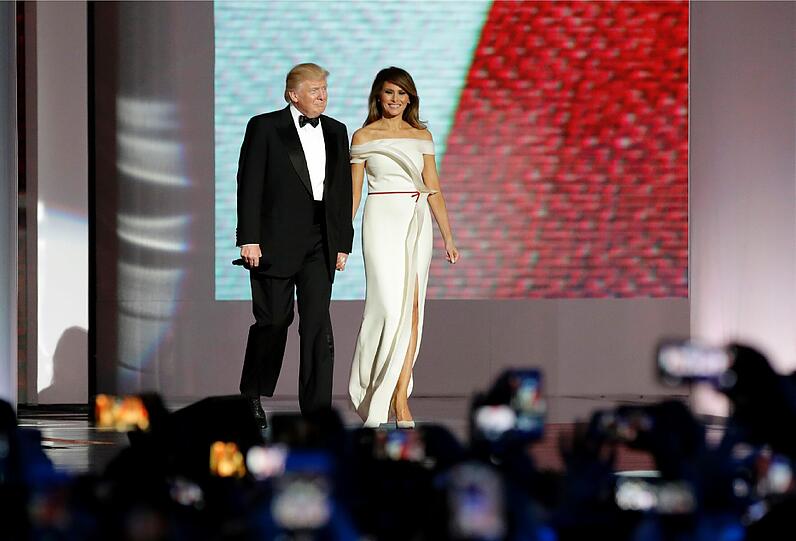 Donald und Melania Trump bei den Feierlichkeiten nach seiner Amtseinführung.