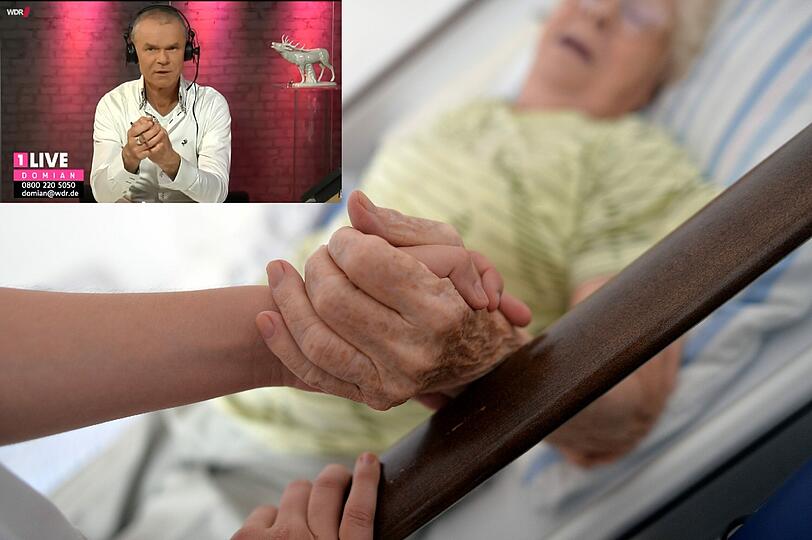 Eine Berührung, die so viel bedeuten kann. Im hektischen Pflege-Alltag, den eine Krankenschwester bei Jürgen Domian (o.) schildert, ist das nur selten möglich.