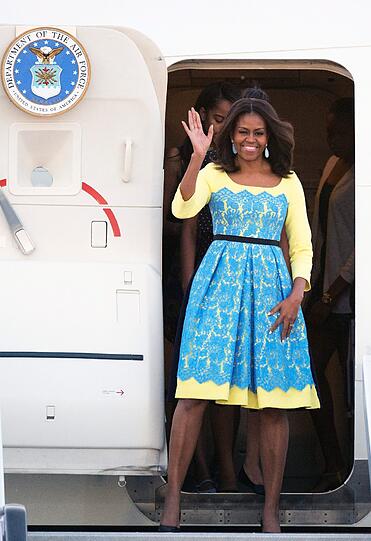 Michelle Obama bei der Ankunft in London