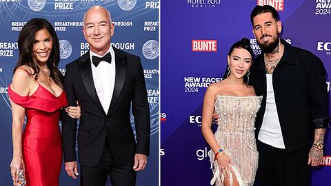 Lauren S&aacute;nchez und Jeff Bezos (li.) feierten die teuerste Hochzeit das Jahres. Aber auch Leyla und Mike Heiter lie&szlig;en sich nicht lumpen.