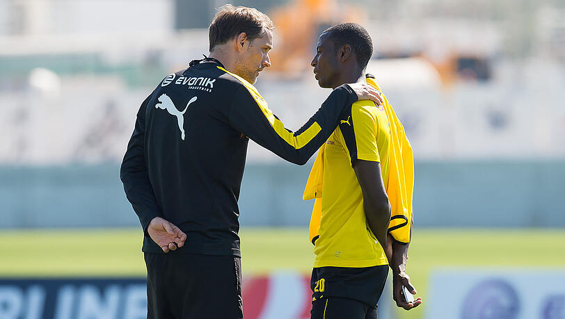 Thomas Tuchel bedauert den Abschied seines Stürmers Adrian Ramos. Thomas Tuchel bedauert den Abschied seines Stürmers Adrian Ramos.